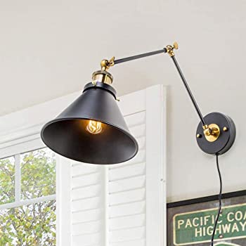 LNC Wall Sconces Swing Arm Plug-in or Hardwire Lamp — view 1