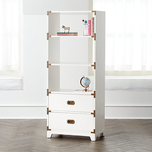 White Campaign Bookcase — view 1