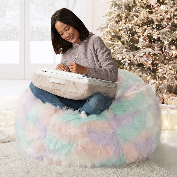 Unicorn Faux Fur Bean Bag Chair thumbnail 5