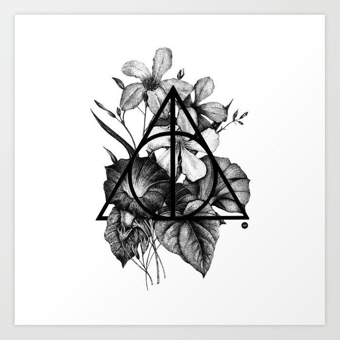 black flowers Art Print — view 1