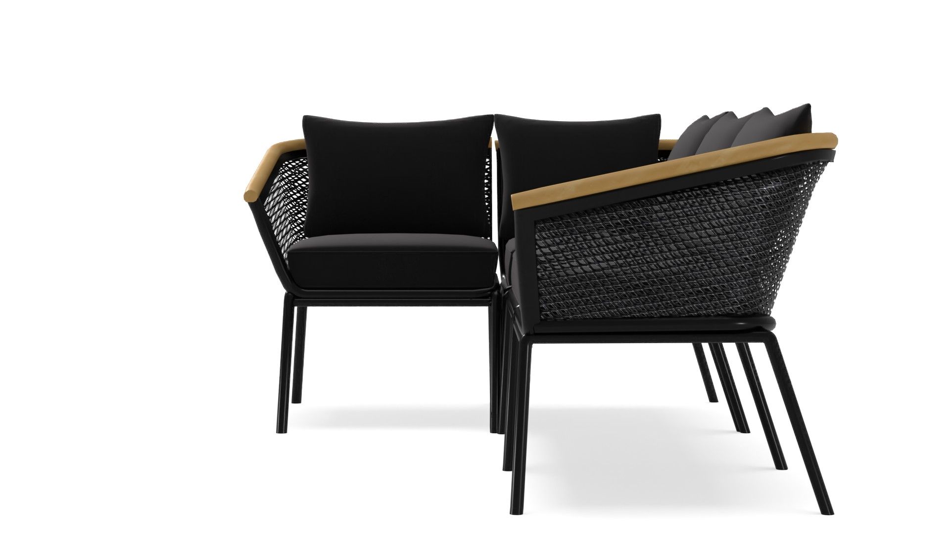 Bangor 4pc Patio Sectional Charcoal thumbnail 2