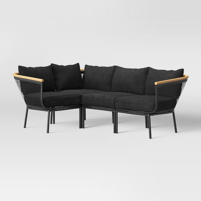 Bangor 4pc Patio Sectional Charcoal thumbnail 3