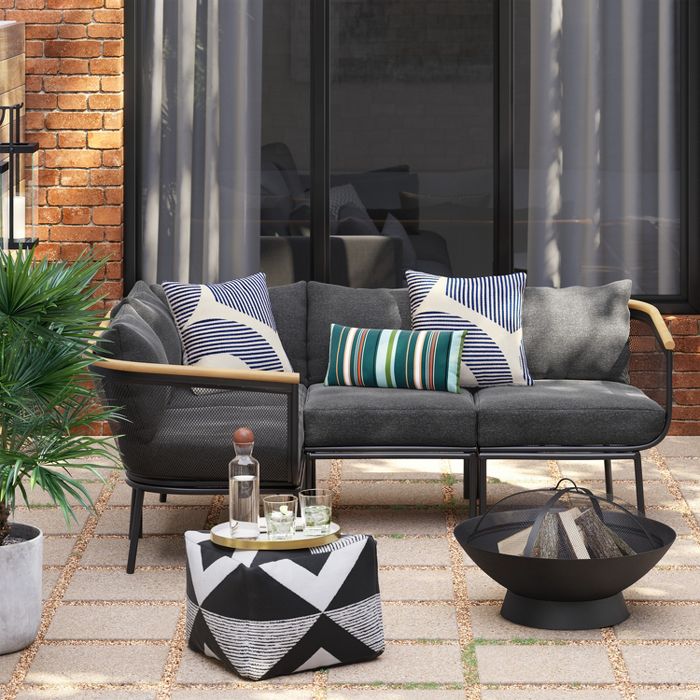 Bangor 4pc Patio Sectional Charcoal thumbnail 4
