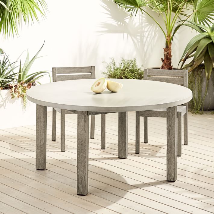 Concrete Outdoor Round Dining Table thumbnail 2