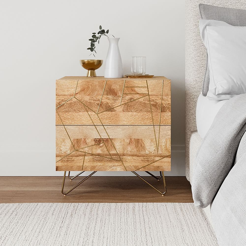 Roar & Rabbit Brass Geo Inlay Nightstand thumbnail 2