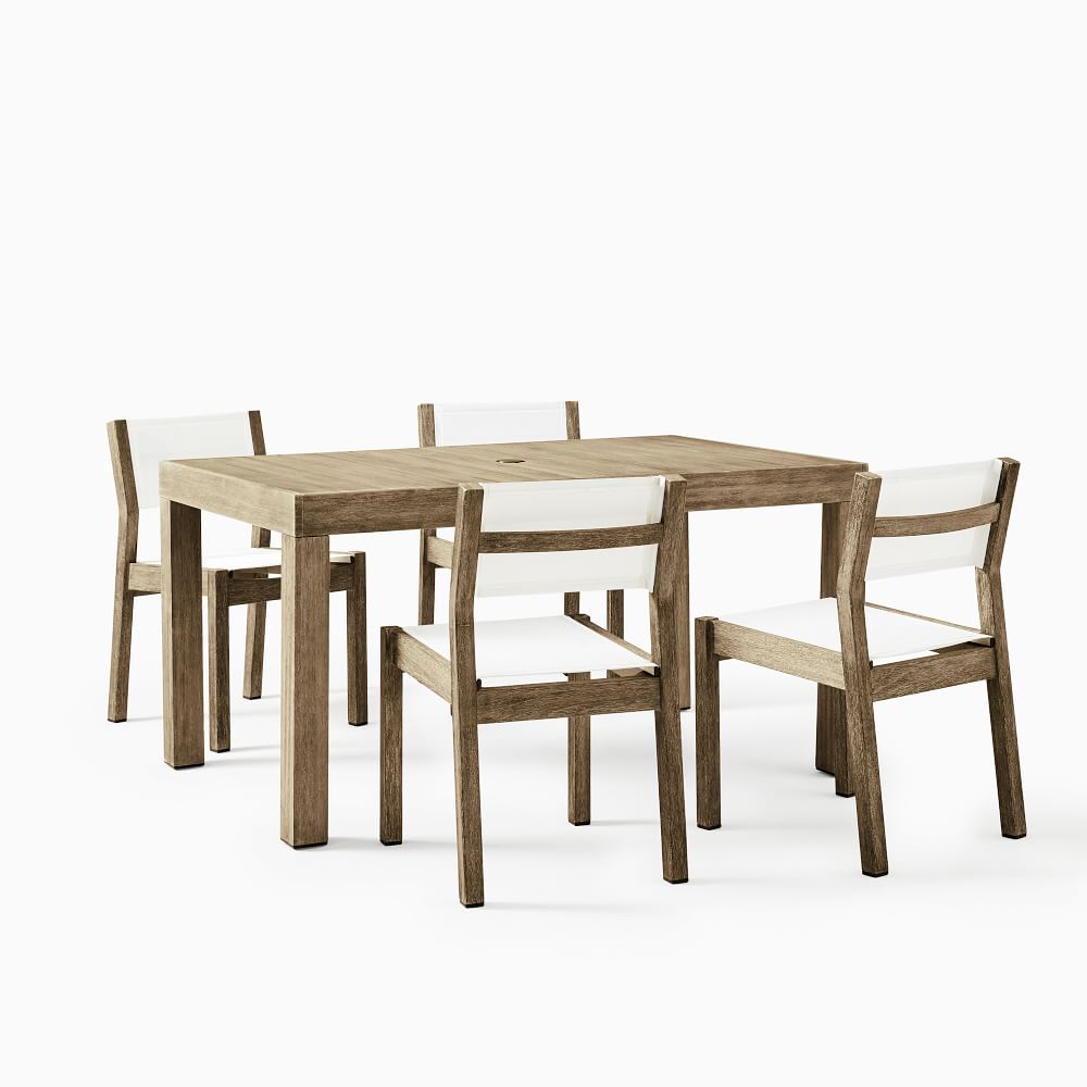 Portside Outdoor Dining Table Textilene Chairs Set thumbnail 2