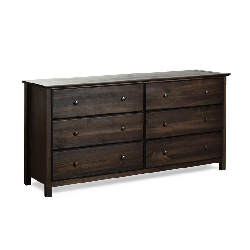 Shaker 6 Drawer Double Dresser: wood thumbnail 2