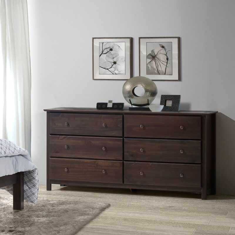 Shaker 6 Drawer Double Dresser: wood thumbnail 4