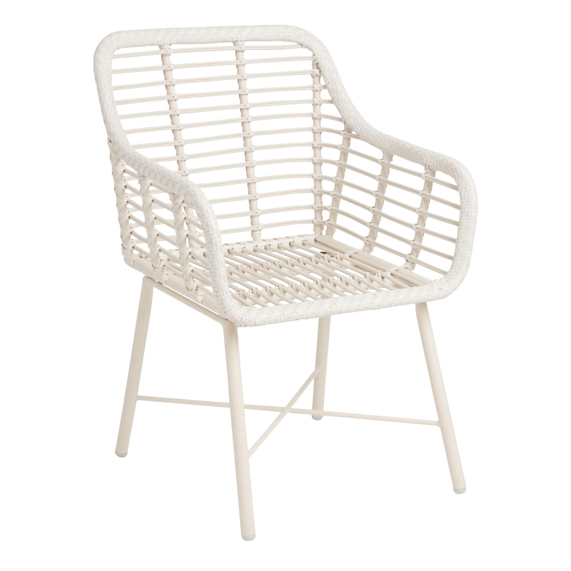 White Open Weave Salamanca Dining Armchair — view 1