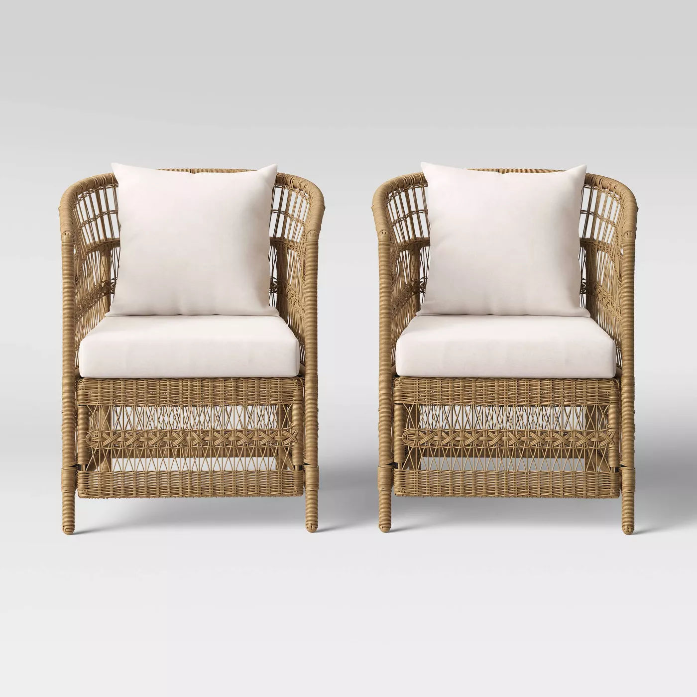 Mulberry 2pk Patio Chair Natural Threshold thumbnail 3