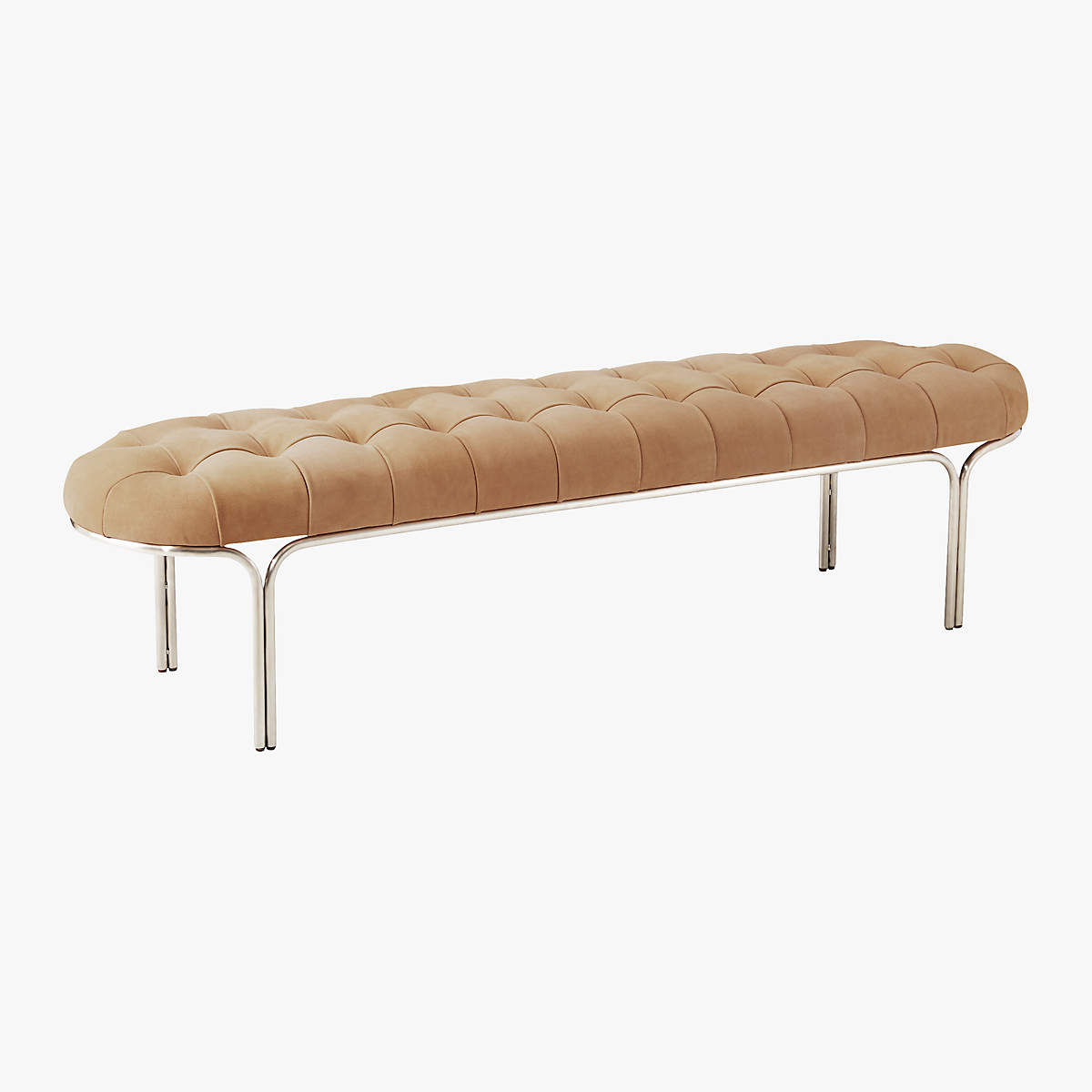 LUXEY TUFTED SUEDE BENCH thumbnail 2