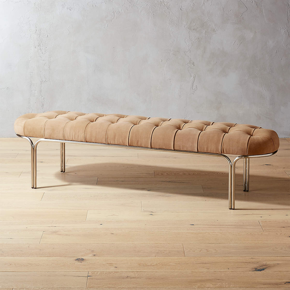 LUXEY TUFTED SUEDE BENCH thumbnail 5
