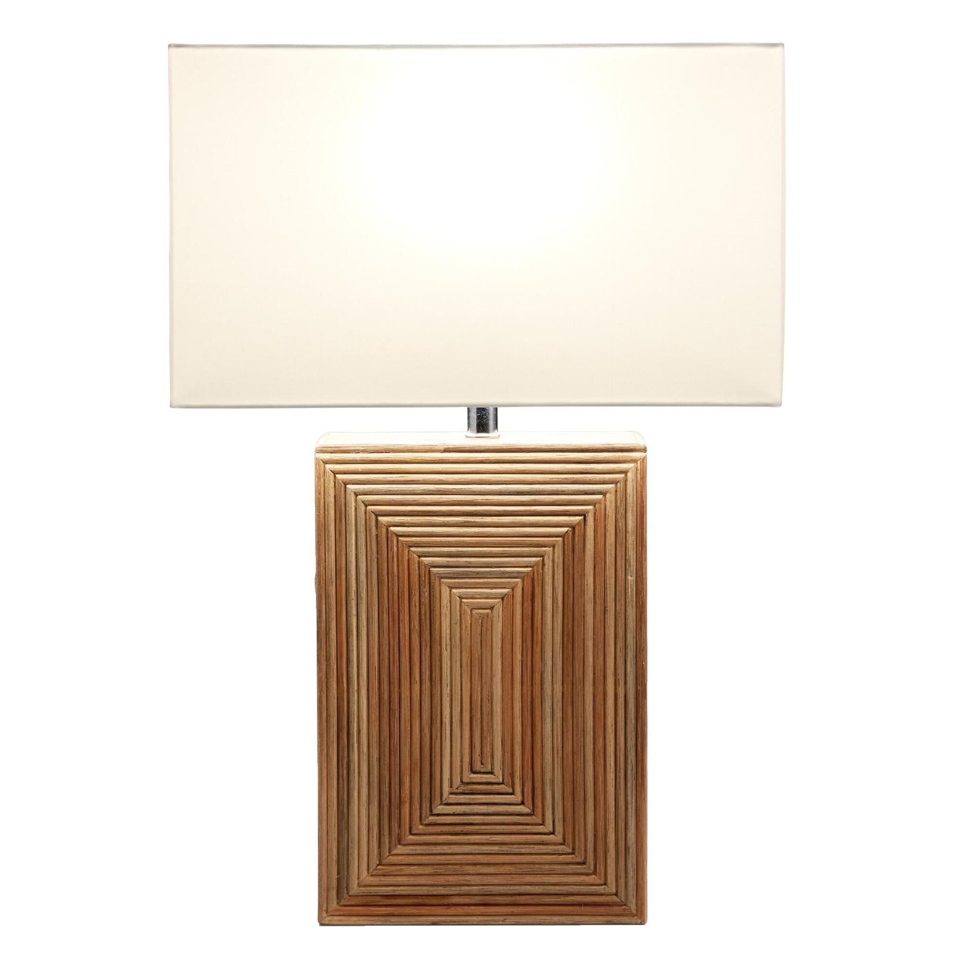 Natural Geometric Wicker Ethan Table Lamp — view 1