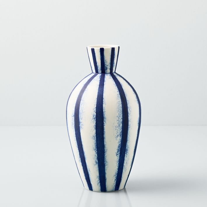 Abstract Handpainted Indigo Vases — view 1