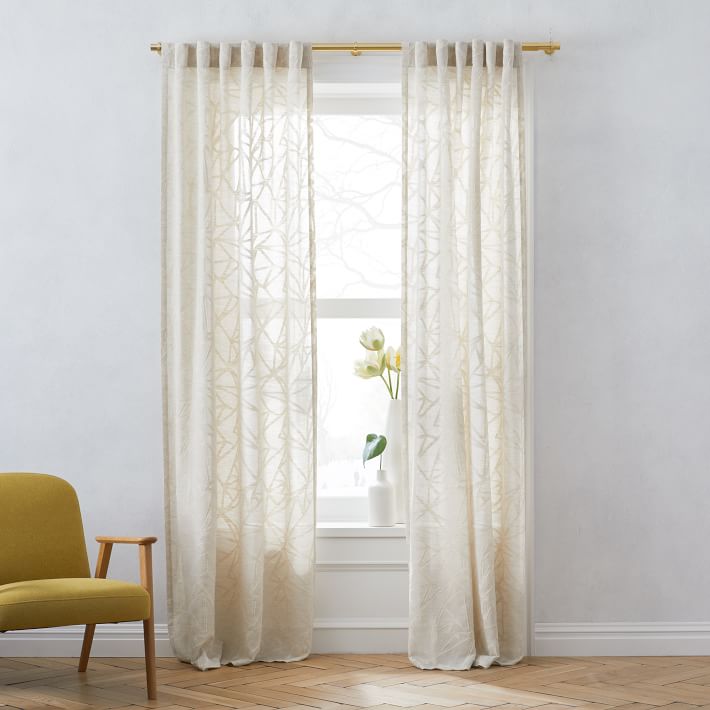 Sheer Abstract Glass Curtain 48"x84" — view 1