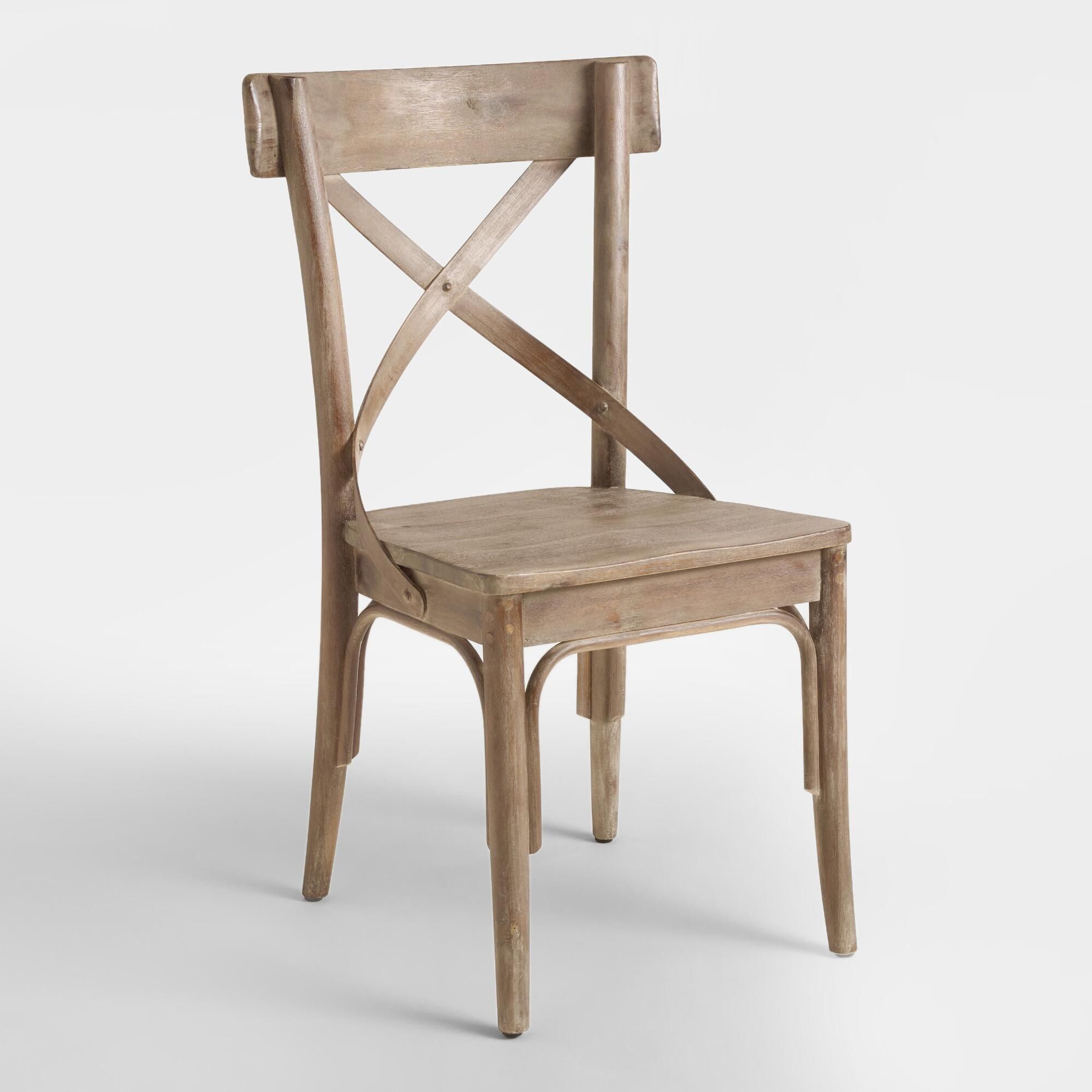 Distressed Wood Bistro Dining Chair Set of 2 — view 1