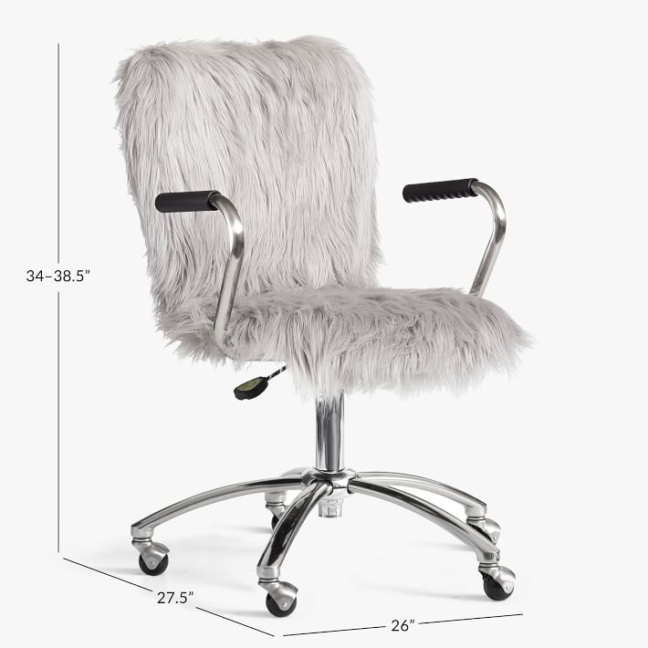 Himalayan Armless Swivel Desk Chair, Rose Himalayan thumbnail 3