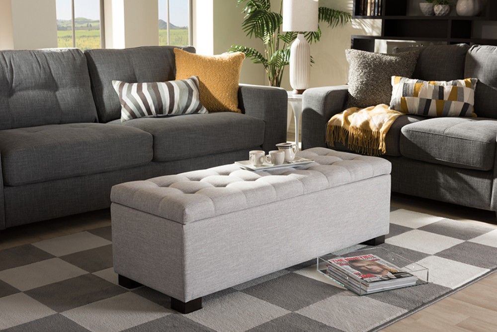 Baxton Studio Roanoke Modern_Ottoman Bench — view 1