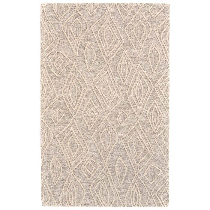 Kimberly Geometric Handmade Tufted Wool Ivory Natural Area Rug-8'x11' — view 1