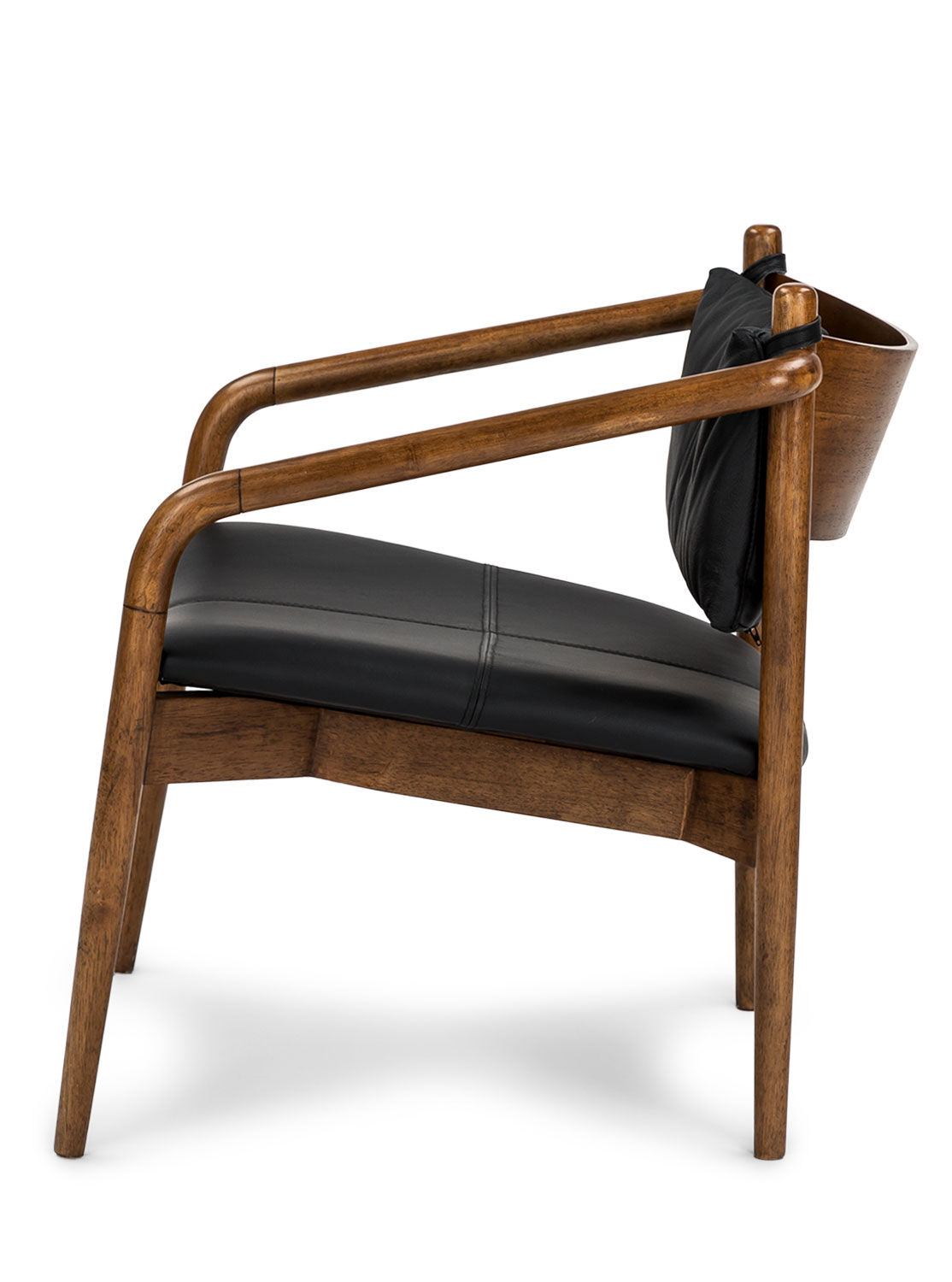 Lento Black Leather Lounge Chair thumbnail 2