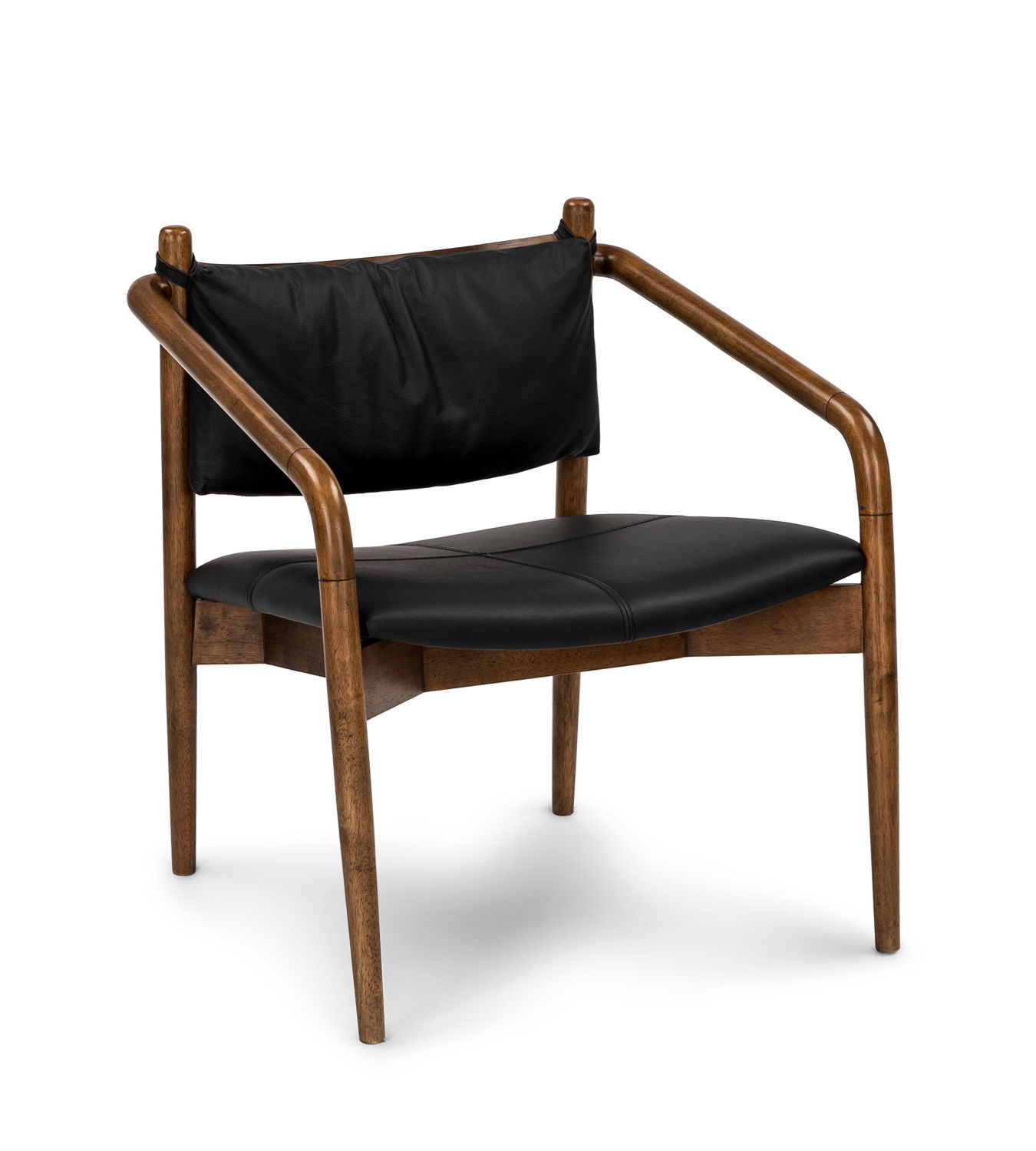 Lento Black Leather Lounge Chair thumbnail 3