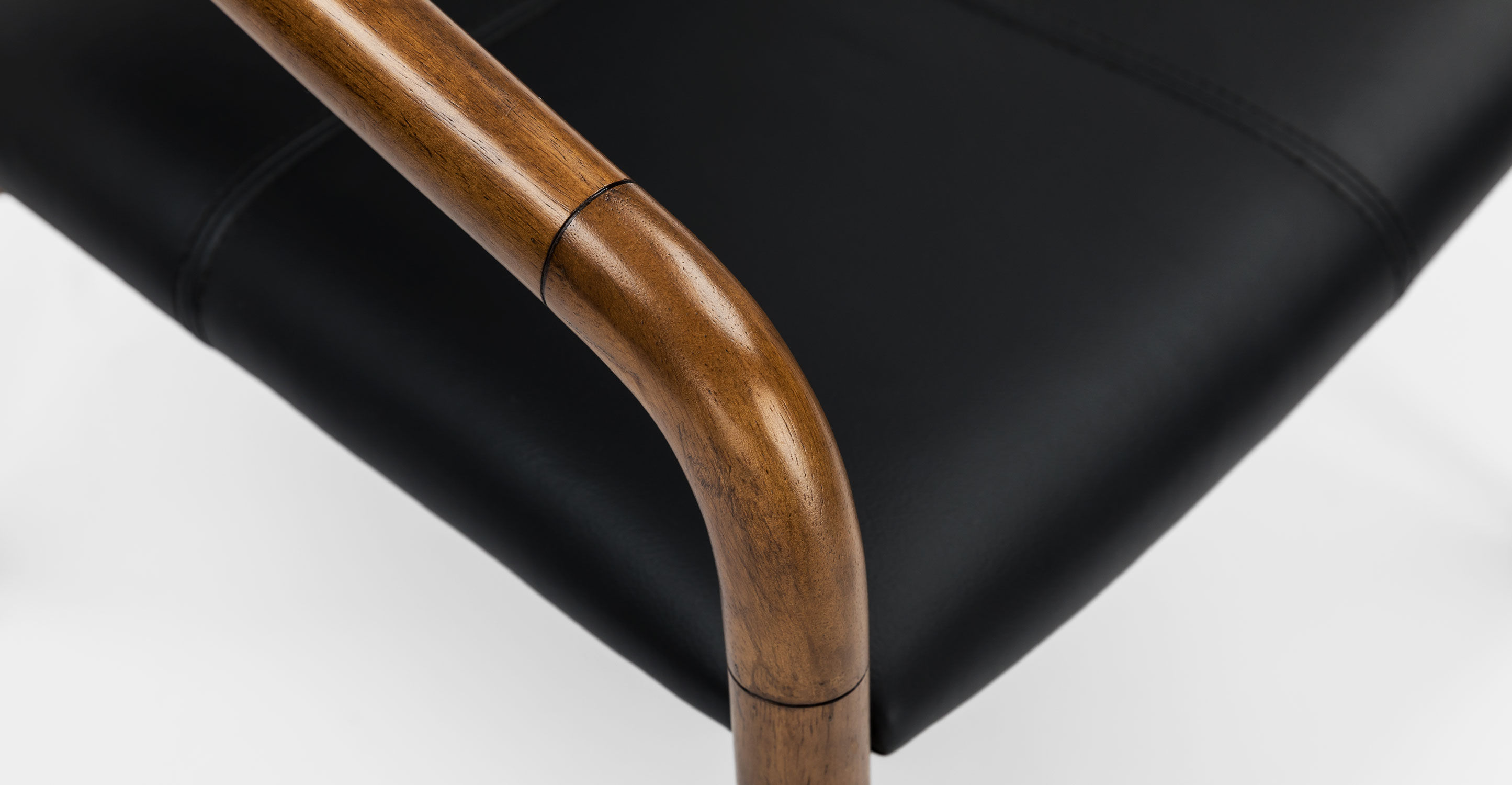 Lento Black Leather Lounge Chair thumbnail 7