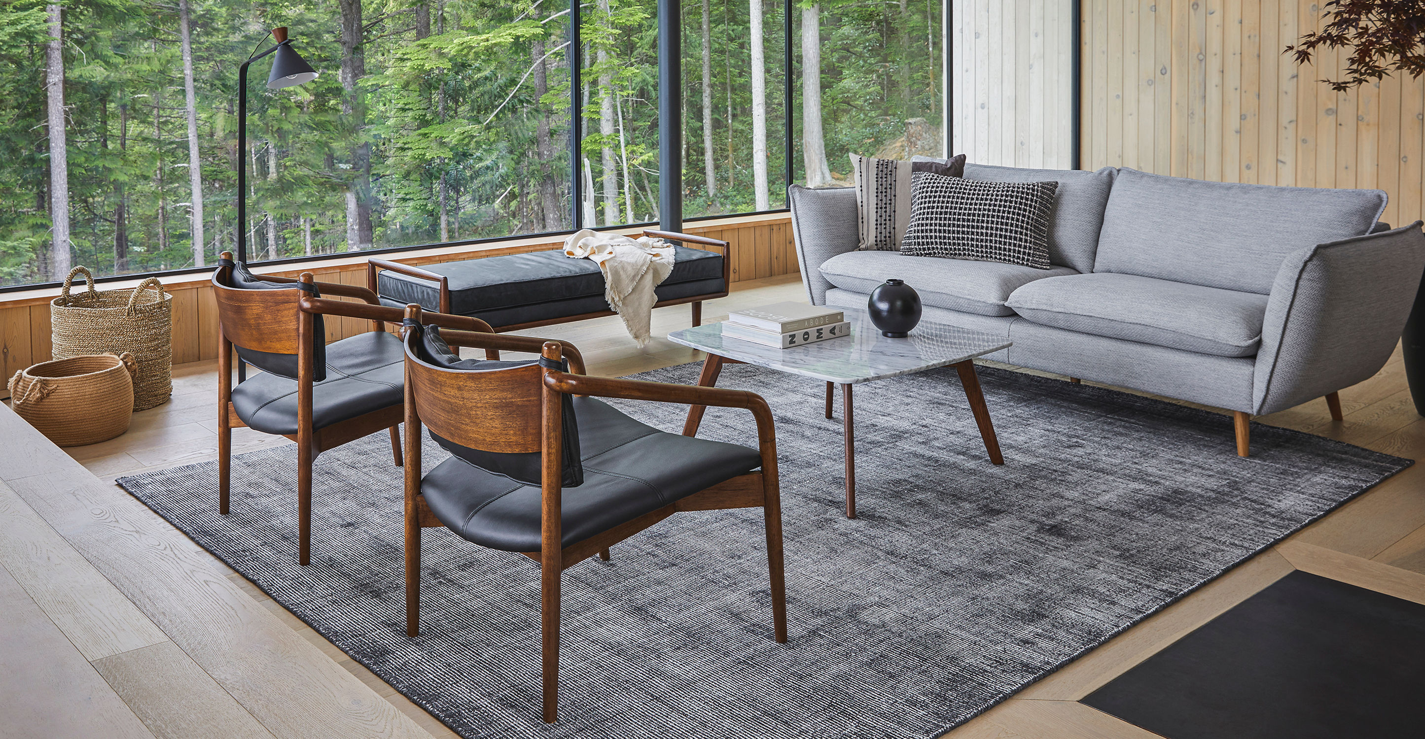 Lento Black Leather Lounge Chair thumbnail 8