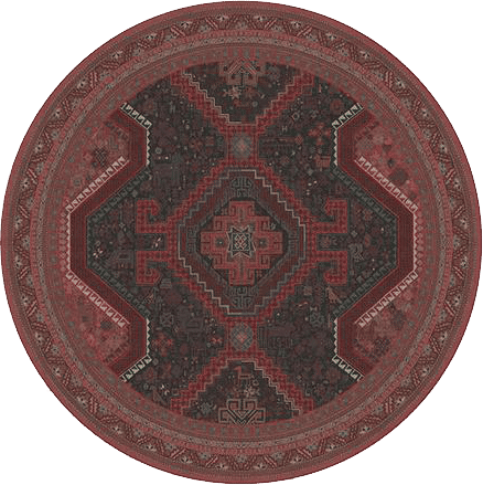 Zareen Oxblood Red Rug-8'x8' — view 1