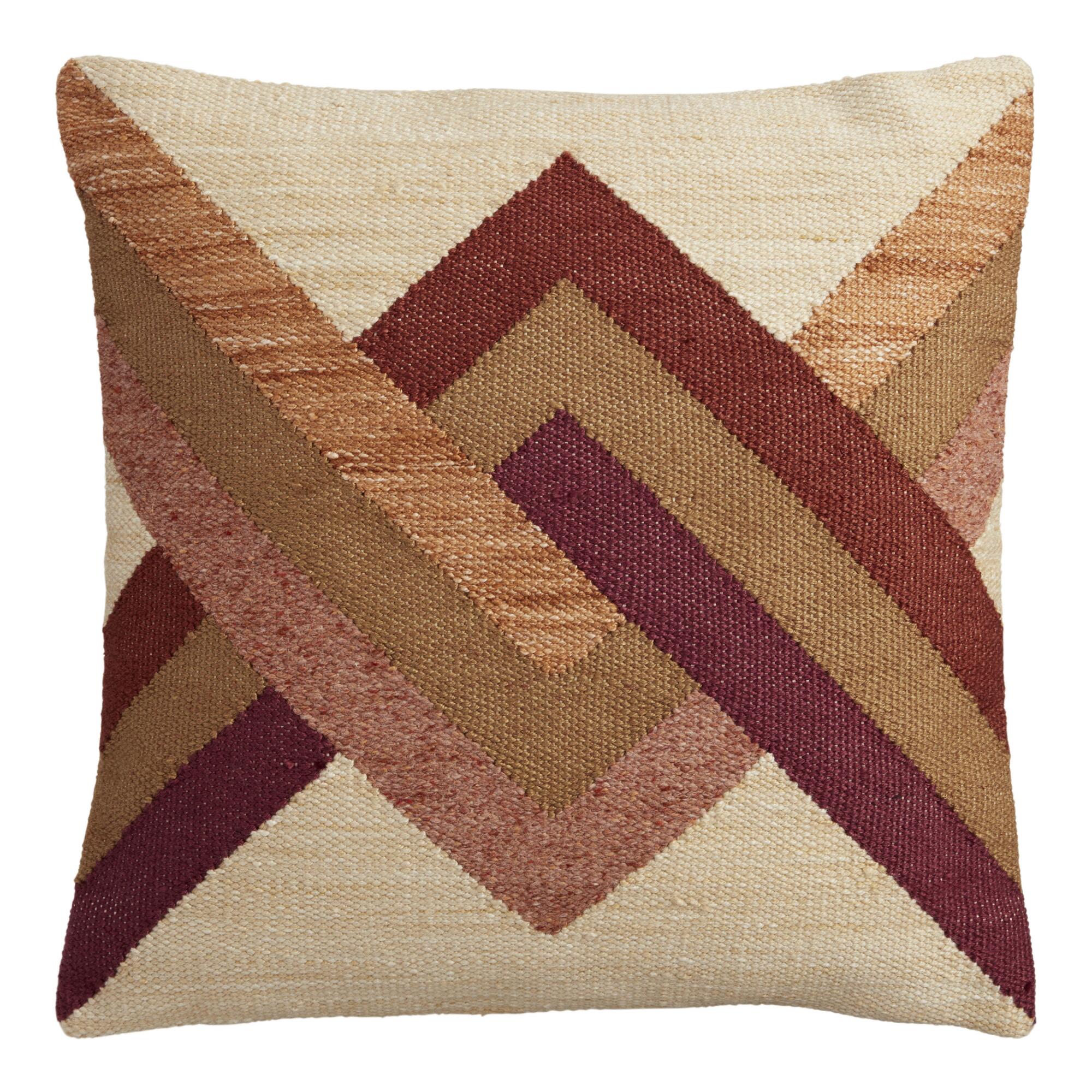 Warm Intertwined Indoor Outdoor Throw Pillow With Insert-20"x20" — view 1