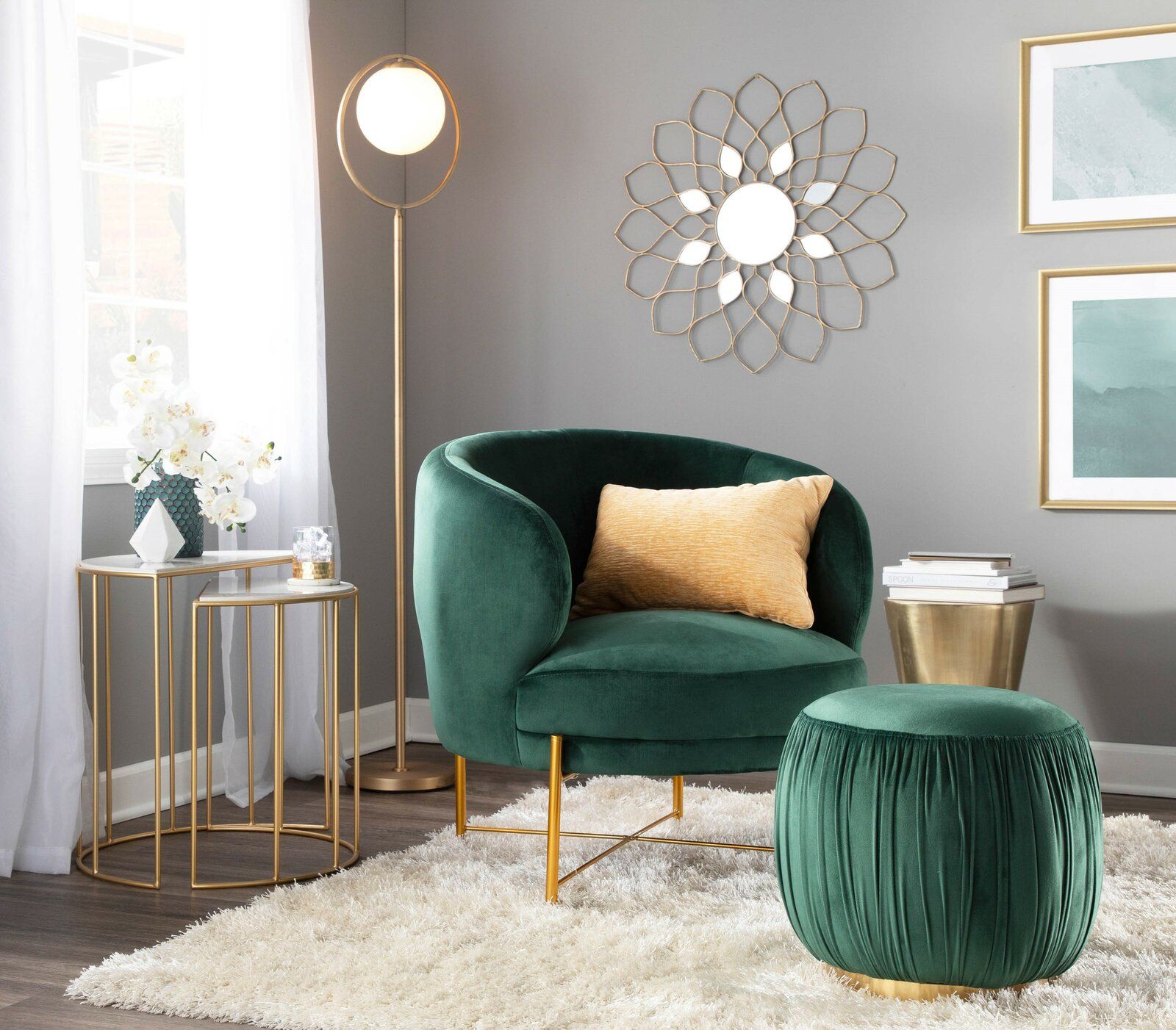 Patrica Ruched Pouf thumbnail 5