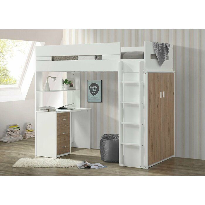 Adne Wooden Twin Loft Bed — view 1