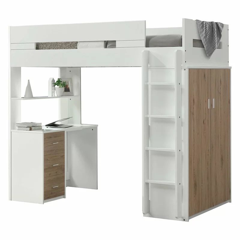 Adne Wooden Twin Loft Bed thumbnail 2