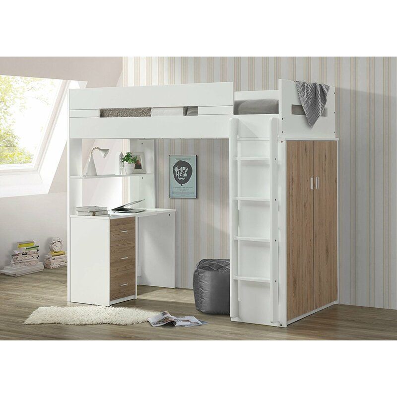 Adne Wooden Twin Loft Bed thumbnail 4
