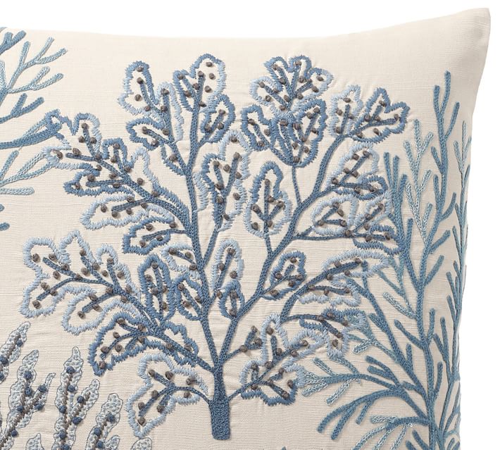 Layered Coral Embroidered Pillow Cover No Insert-24"x24" thumbnail 6