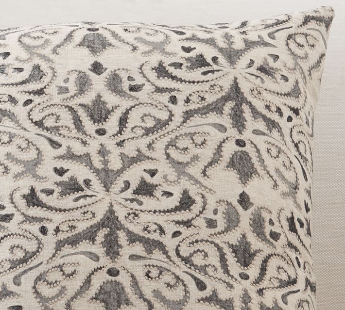 Reilley Linen Embroidered Pillow Covers No Insert-22"x22" thumbnail 4