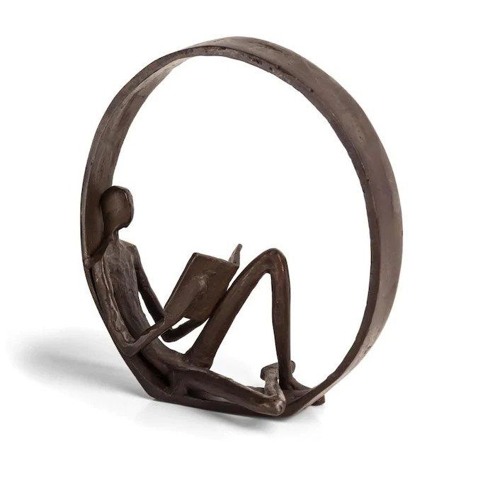 Encircled Reader Iron Sculpture — view 1