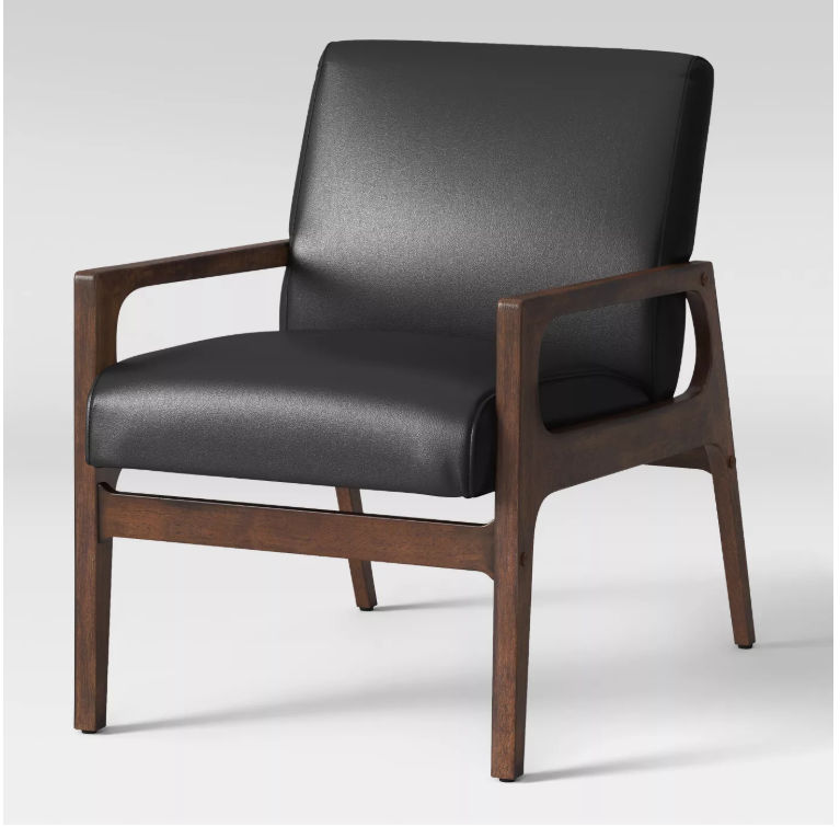 Peoria Wood Arm Chair Black thumbnail 2