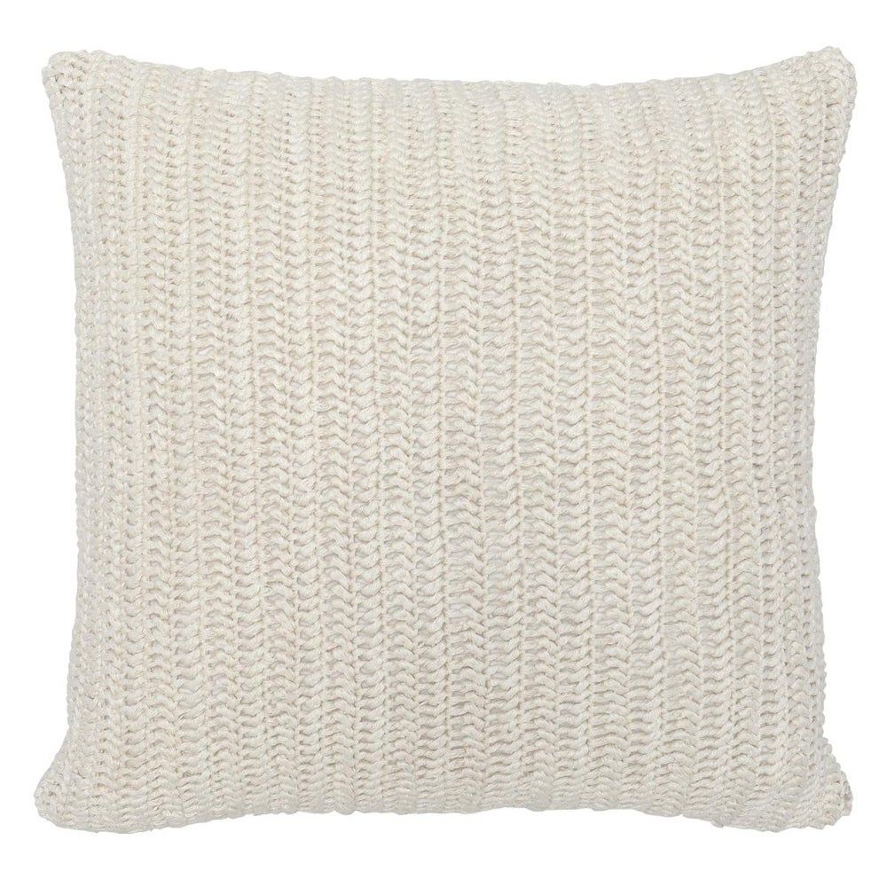 Kosas Home Marcie Knitted 22 inch Throw Pillow Ivory With Insert-22"x22" — view 1