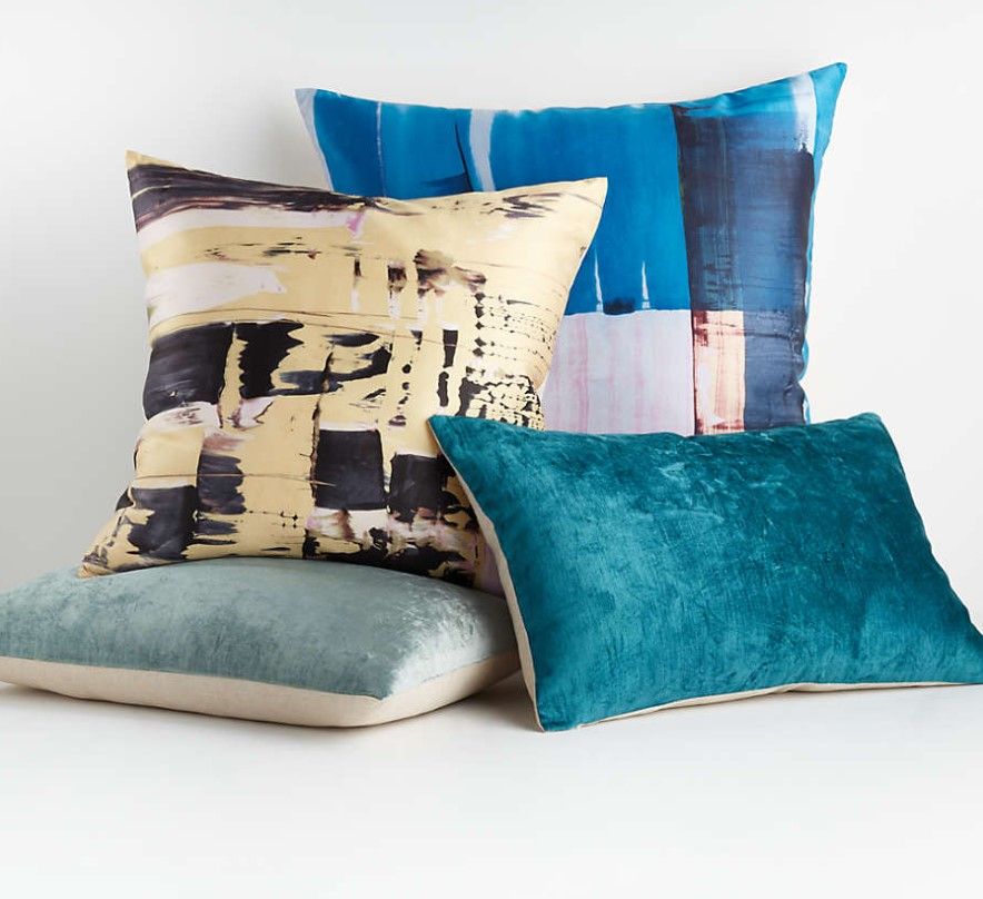 Viva Turquoise Crushed Velvet Pillow thumbnail 4