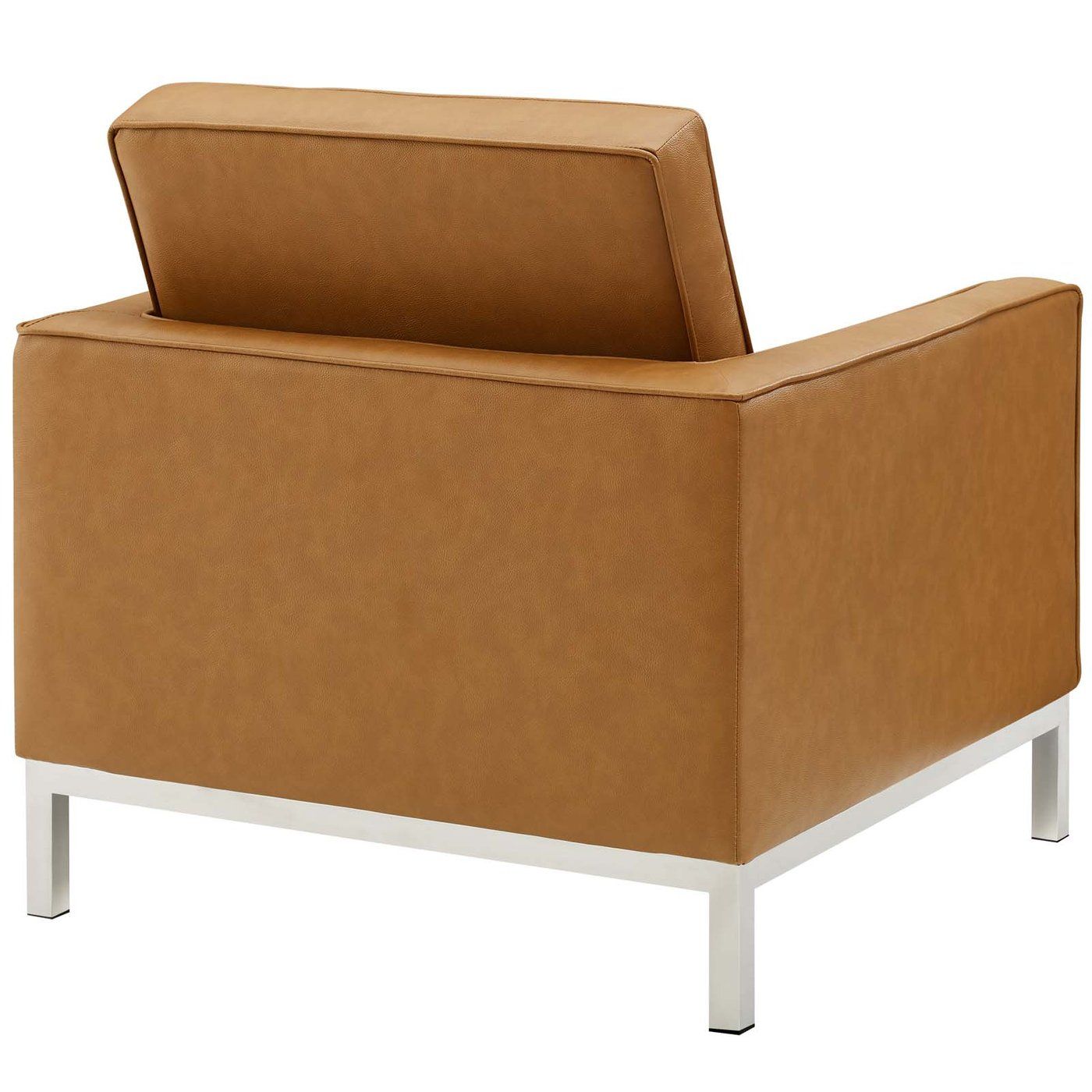 Loft Tufted Upholstered Faux Leather Armchair thumbnail 2