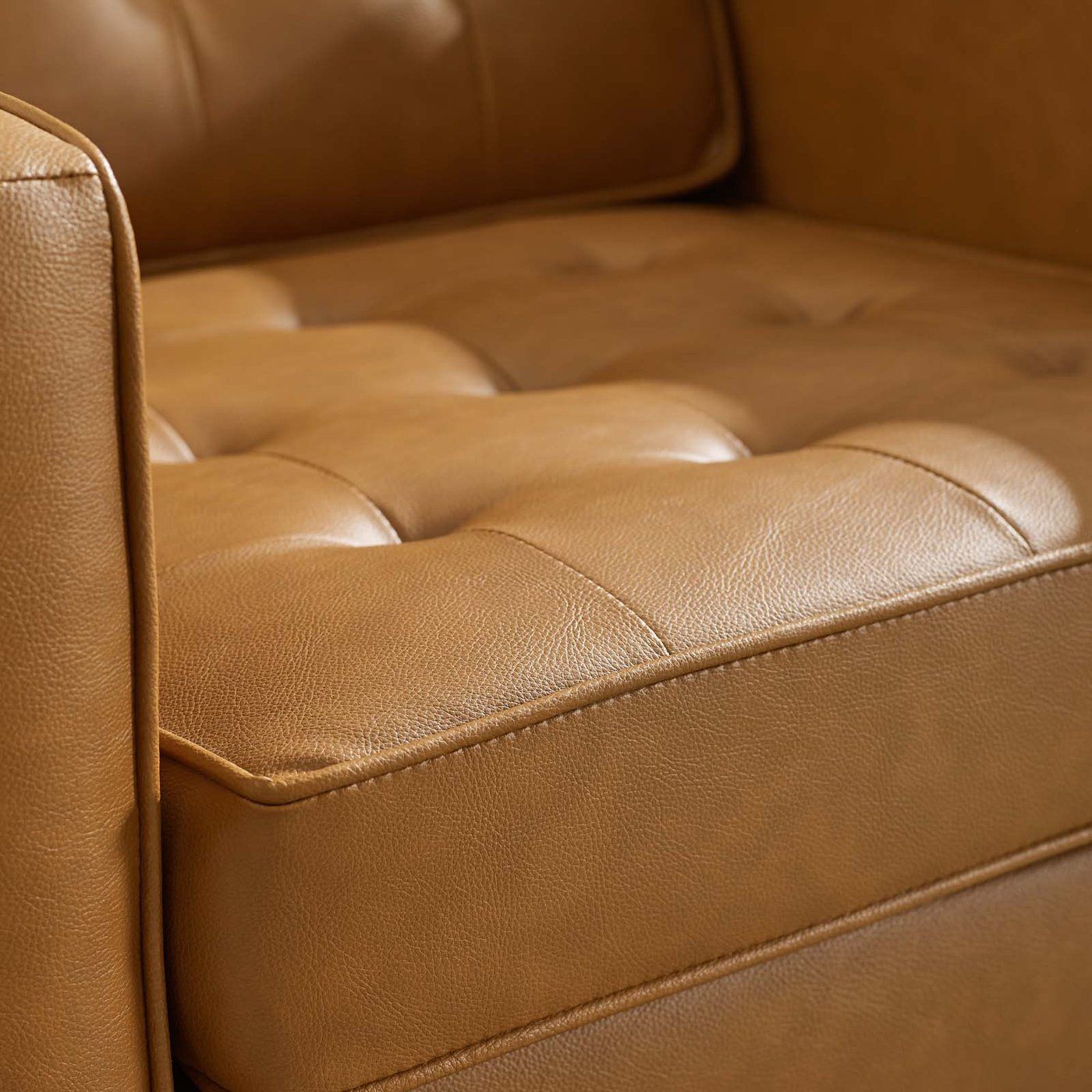 Loft Tufted Upholstered Faux Leather Armchair thumbnail 4