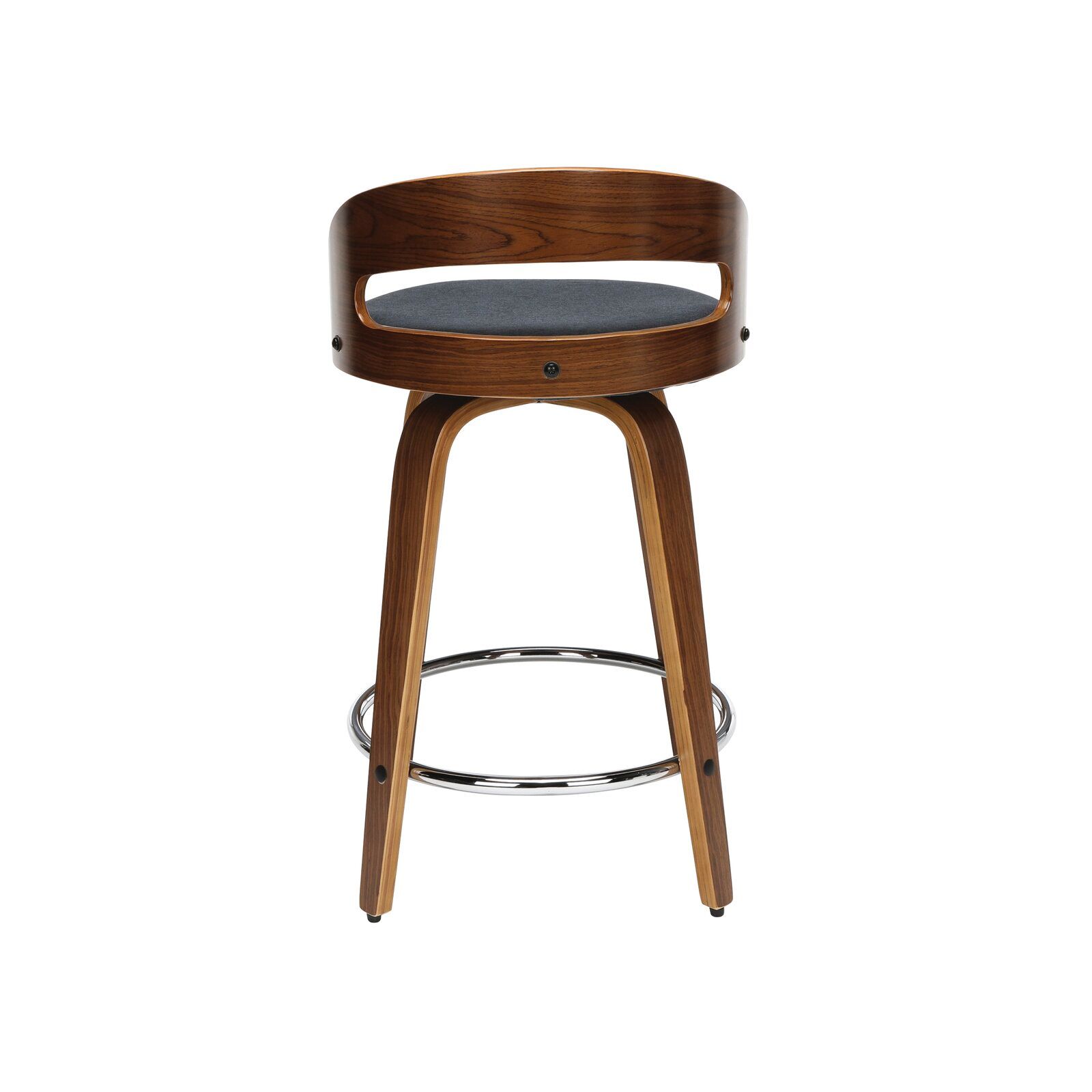 Lacayo Mid Century Modern Low Back Bentwood Frame Swivel Bar Stool thumbnail 4
