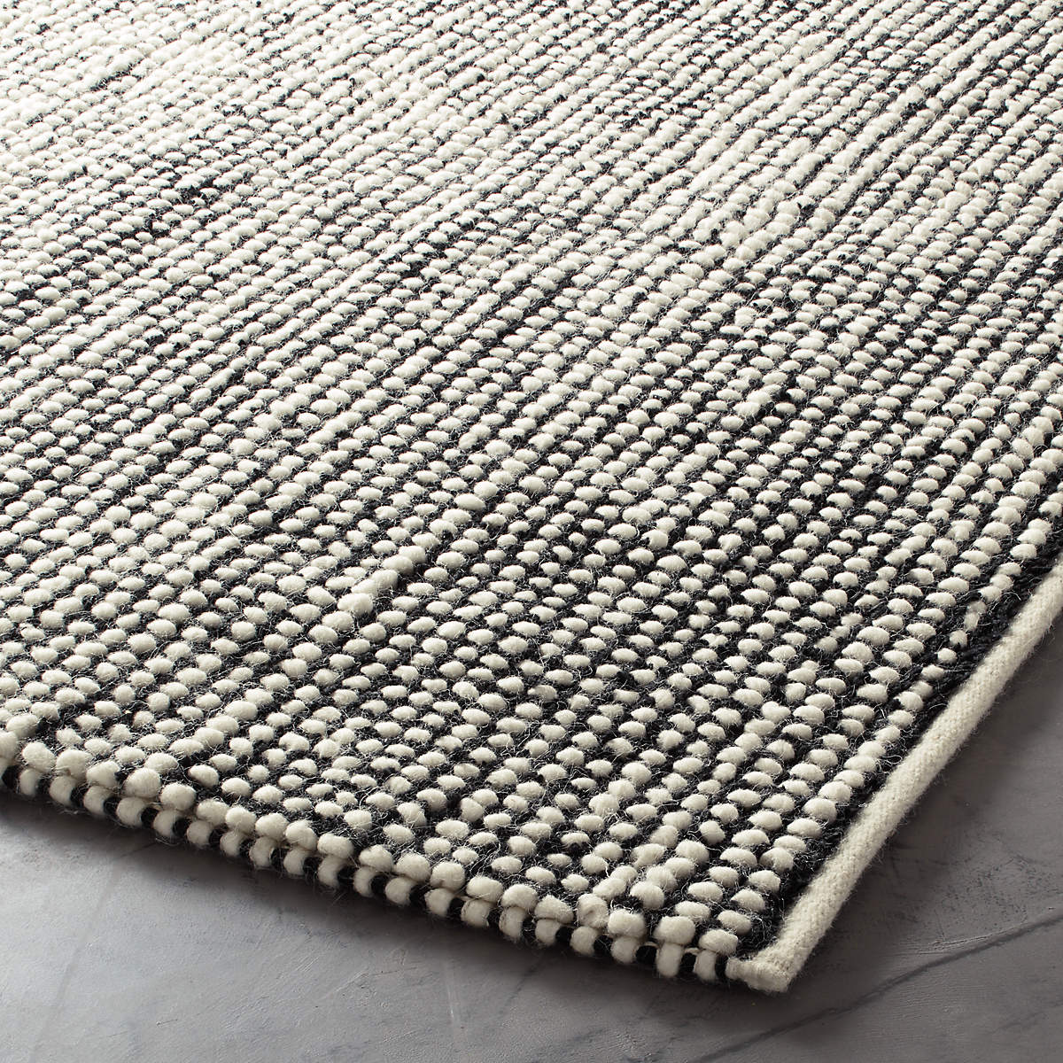 Loomis Black And White Loop Rug-8'x10' thumbnail 2