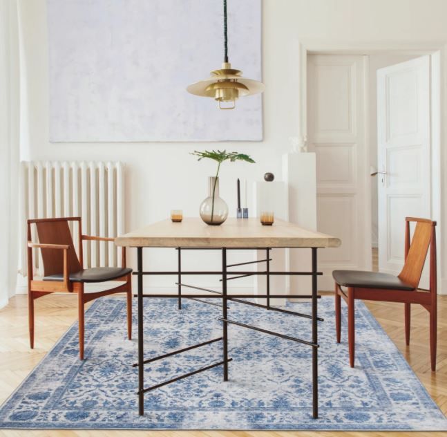 Abye Oriental Flatweave Blue Area Rug thumbnail 2