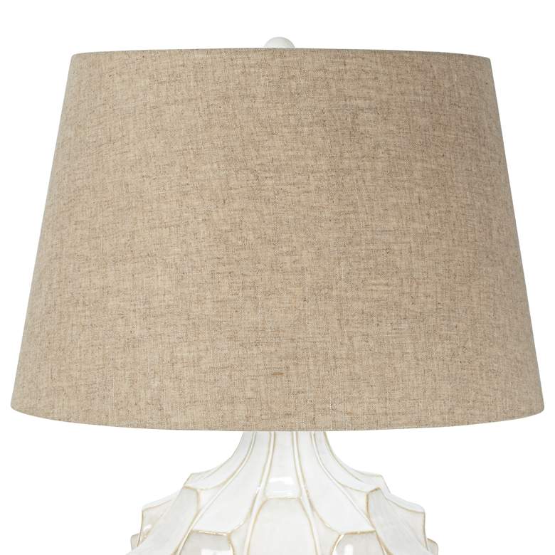 Cosgrove Round White Ceramic Modern Table Lamp thumbnail 2