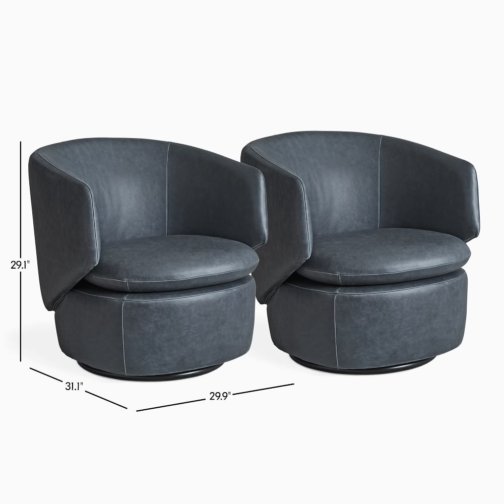 Crescent Leather Swivel Chair  thumbnail 4