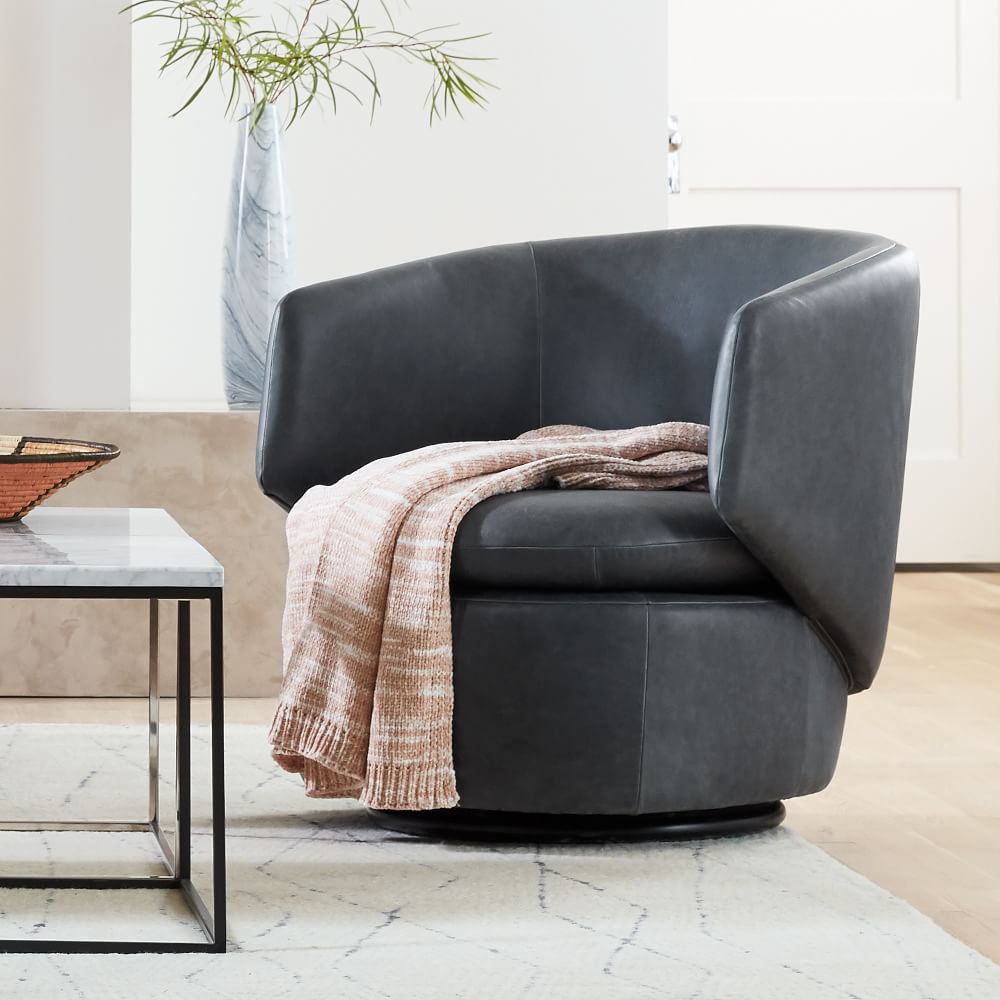 Crescent Leather Swivel Chair  thumbnail 5