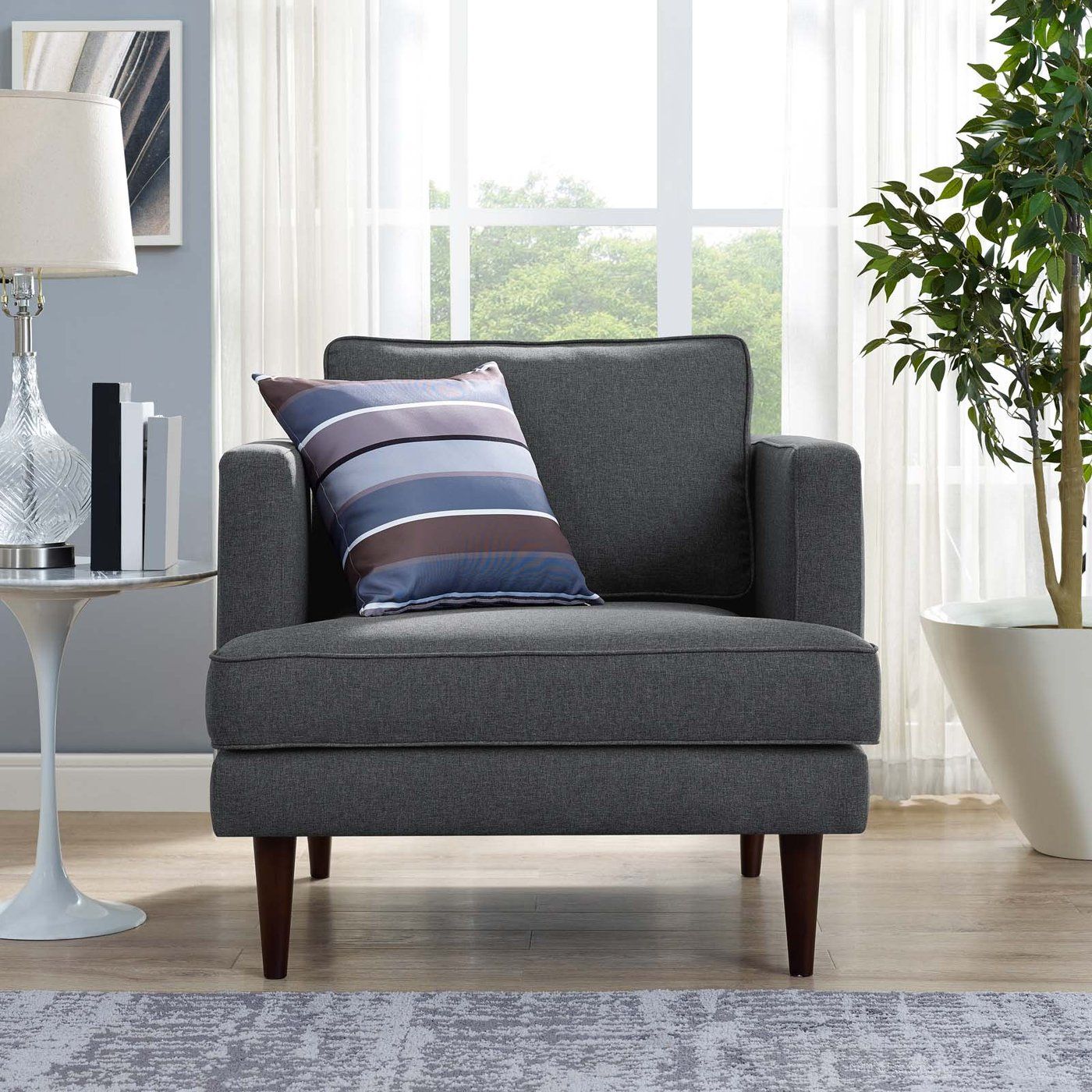 Lige Upholstered Fabric Armchair thumbnail 6