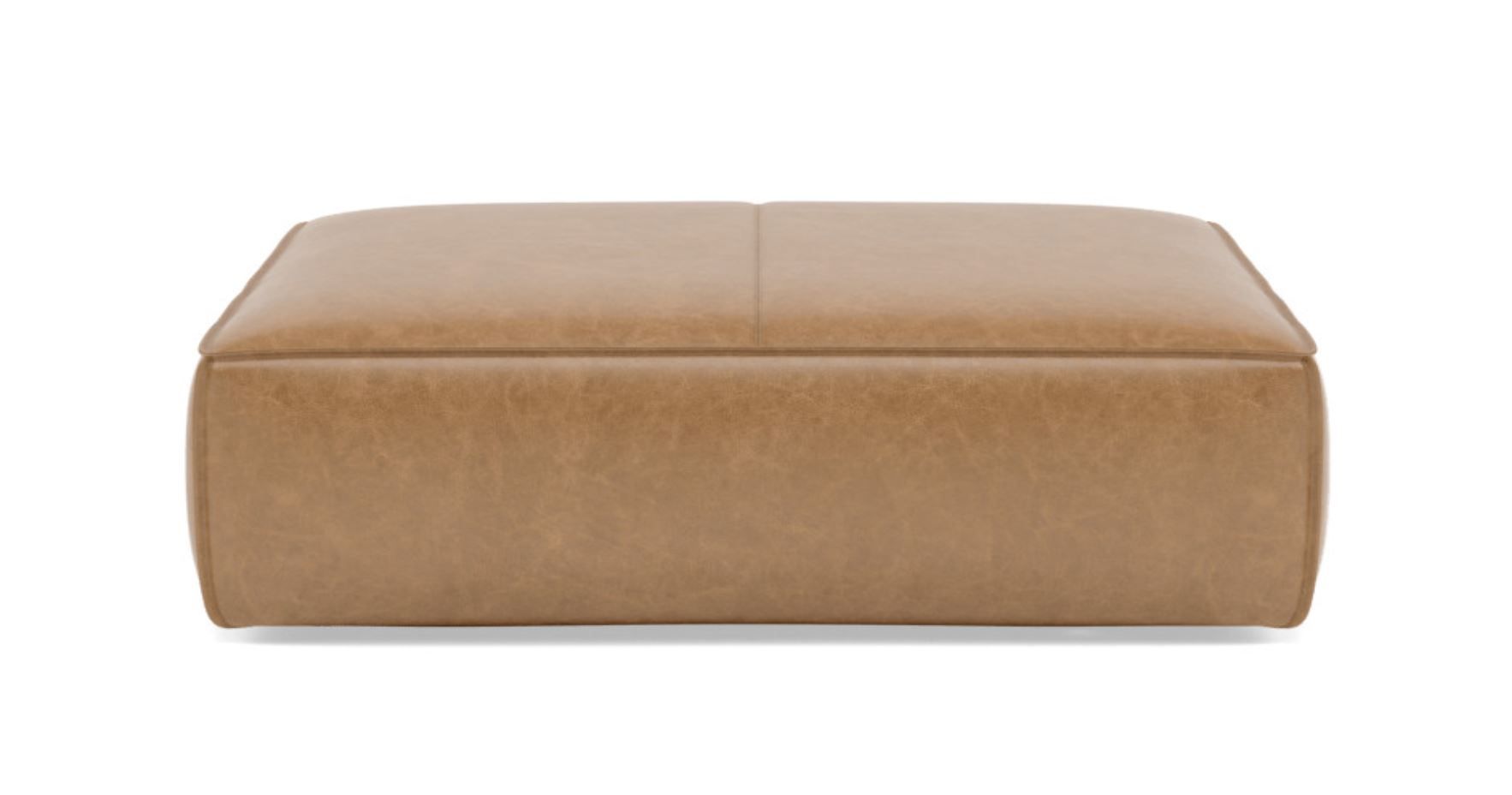 GRAY Leather Ottoman thumbnail 2