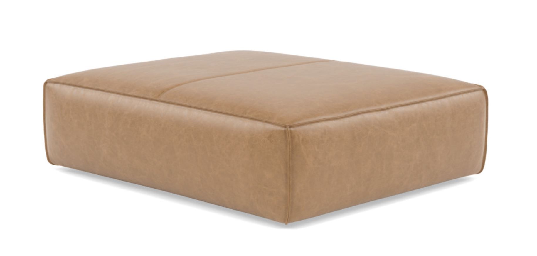GRAY Leather Ottoman thumbnail 3